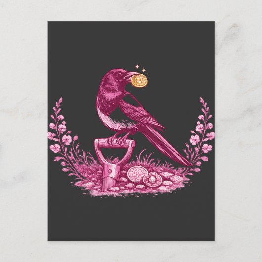 Metalldetektor-Elster  Postkarte (Vorderseite)