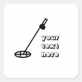 Metalldetektor-Minimalaufkleber Quadratischer Aufkleber