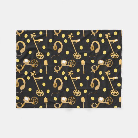 Metalldetektor-Muster Fleecedecke (Vorderseite (Horizontal))