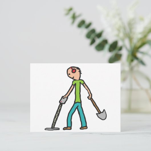 Metalldetektor Postkarte (Stehend Vorderseite)