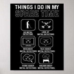 Metalldetektor. Relische Jagd. Metalldetektion Poster