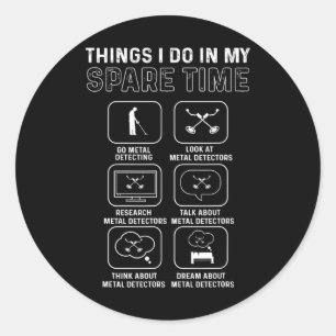 Metalldetektor. Relische Jagd. Metalldetektion Runder Aufkleber