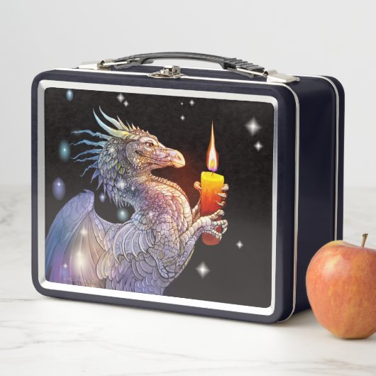 Metalldose mit Drachen und Kerzen Metall Brotdose (Beispiel)