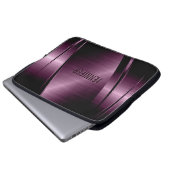 Metalldunkel Lila gebürstetes Aluminium-Look Laptopschutzhülle (Vorne Knopf)