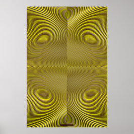 Metalle auf gelben optischen Illusionen Wall Art Poster