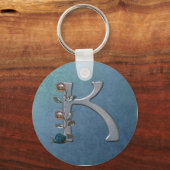 Metalle Blume Monogramm K Schlüsselanhänger (Vorderseite)
