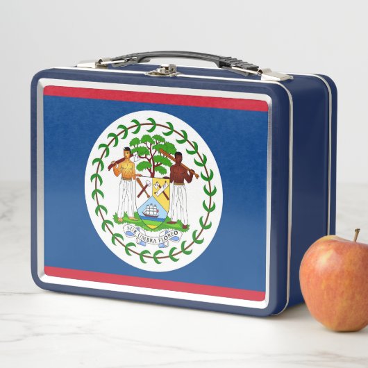 Metalle ohne Lunchbox mit Belize-Flagge (Beispiel)