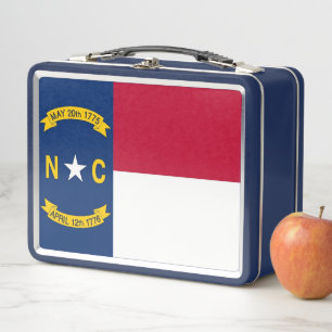 Metalle ohne Lunchbox mit North Carolina-Flagge