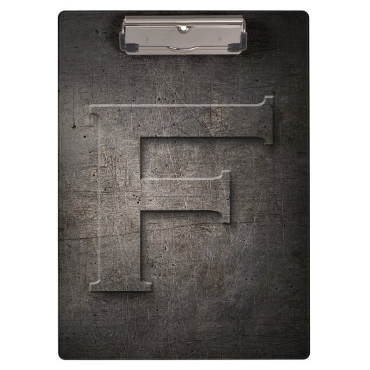 Metalle Rustic F Monogram Clipboard Klemmbrett (Vorderseite)