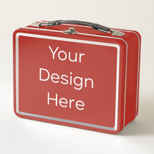 Metallene rote Lunchbox (Vorderseite)