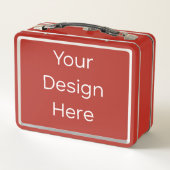 Metallene rote Lunchbox (Rückseite)