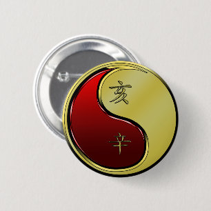 Metallener Büffel Button