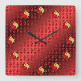 Metallener Tiger Quadratische Wanduhr