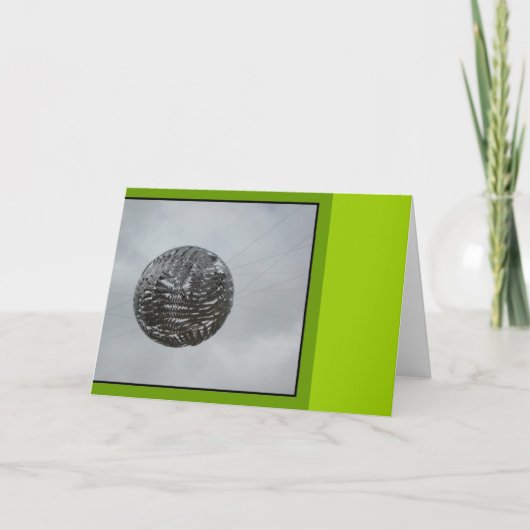 Metallfarn-Ball in der Luft-Gruß-Karte Karte (Vorderseite)
