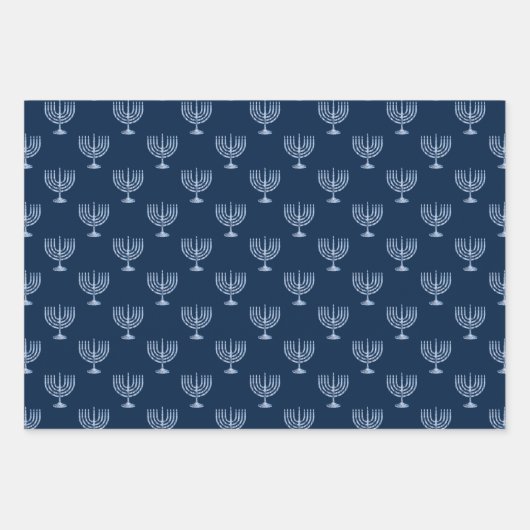 Metallfiligree Hanukah Menorah Geschenkpapier Set (Vorderseite 2)