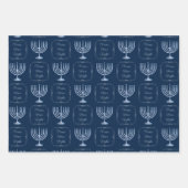 Metallfiligree Hanukah Menorah Geschenkpapier Set (Vorderseite)