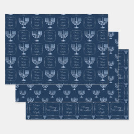 Metallfiligree Hanukah Menorah Geschenkpapier Set