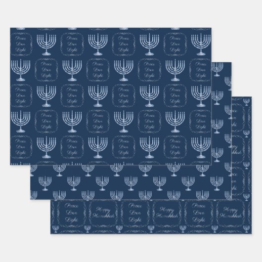 Metallfiligree Hanukah Menorah Geschenkpapier Set (Set)