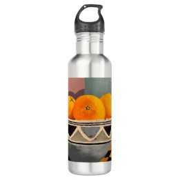 Metallflasche mit Orangen Edelstahlflasche
