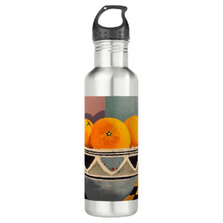 Metallflasche mit Orangen Edelstahlflasche