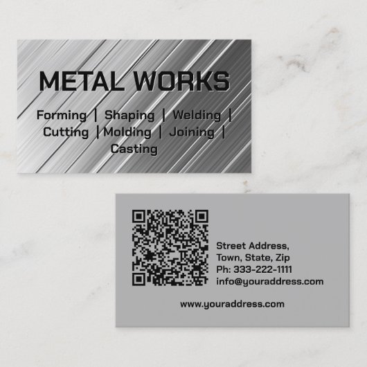 Metallformarbeiten Visitenkarte (Vorne/Hinten)