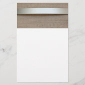 Metallgebogene Platte mit Holzoberfläche dahinter Flyer (Hinten)