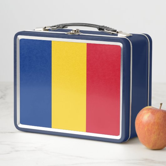 Metallgehäuse mit rumänischer Flagge Metall Lunch Box (Beispiel)