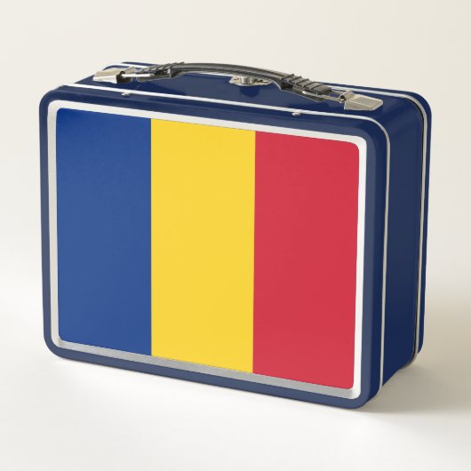 Metallgehäuse mit rumänischer Flagge Metall Lunch Box (Rückseite)