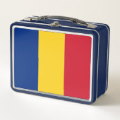 Metallgehäuse mit rumänischer Flagge Metall Lunch Box (Vorderseite)