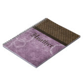 Metallgehäuse-Steampunk-Notebook, Lila Notizblock (Linke Seite)