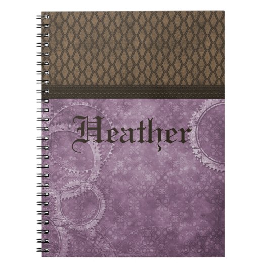 Metallgehäuse-Steampunk-Notebook, Lila Notizblock (Vorderseite)