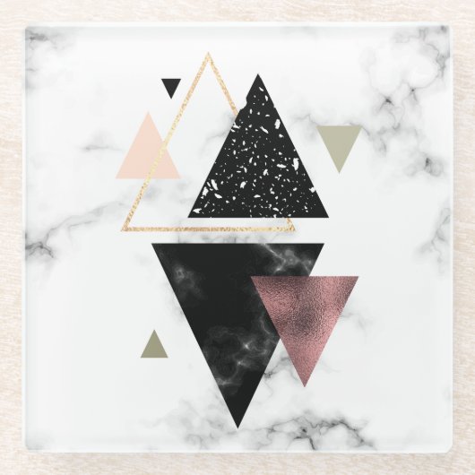 Metallgeometrischer Marmorierungentwurf Glasuntersetzer (Vorderseite)