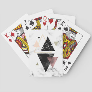 Metallgeometrischer Marmorierungentwurf Spielkarten