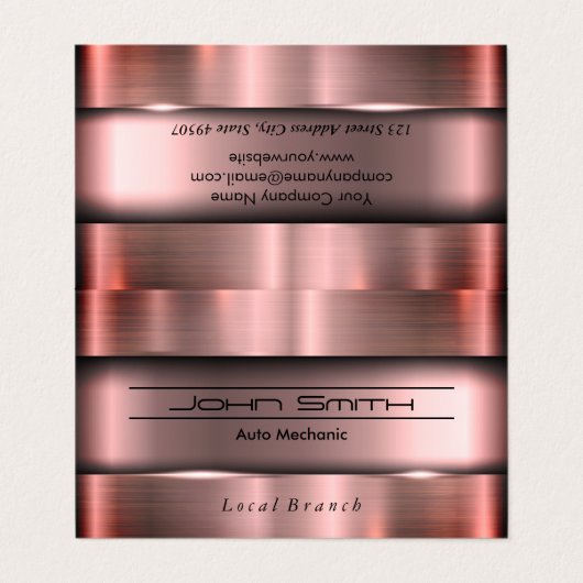 Metallgeputzte Industrie Visitenkarten (Außenseite Aufgefaltet)