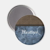 Metallgestänge Steampunk Magnet, blau Magnet (Vorderseite/Rückseite)