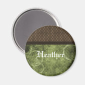 Metallgestänge Steampunk Magnet, grün Magnet (Vorderseite/Rückseite)