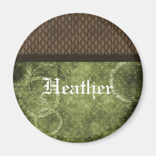 Metallgestänge Steampunk Magnet, grün Magnet
