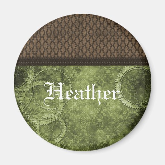 Metallgestänge Steampunk Magnet, grün Magnet (Vorne)