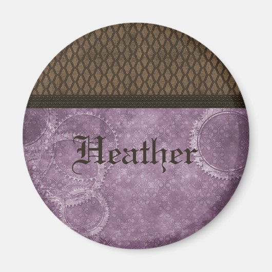 Metallgestänge Steampunk Magnet, Lila Magnet (Vorne)