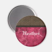 Metallgestänge Steampunk Magnet, rosa Magnet (Vorderseite/Rückseite)