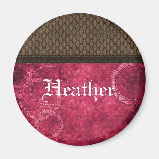 Metallgestänge Steampunk Magnet, rosa Magnet (Vorne)