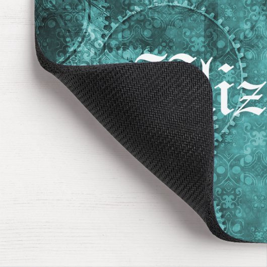Metallgestänge Steampunk Mousepad, Aquamarin Mousepad (Ecke)