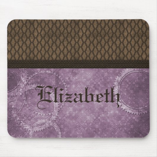 Metallgestänge Steampunk Mousepad, Lila Mousepad (Vorne)