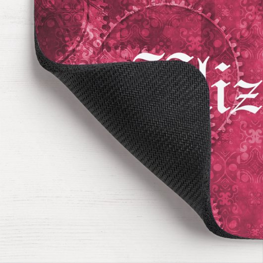 Metallgestänge Steampunk Mousepad, rosa Mousepad (Ecke)