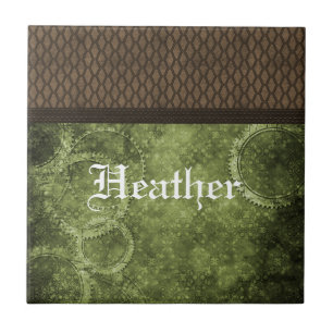 Metallgestänge Steampunktile, grün Fliese