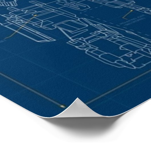 Metallgetriebe Rex Blueprints Poster (Ecke)