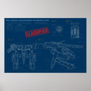 Metallgetriebe Rex Blueprints Poster