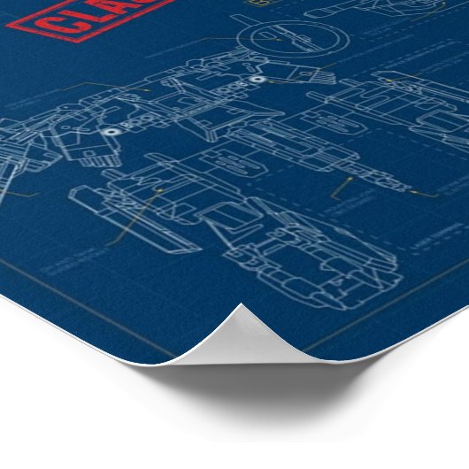 Metallgetriebe Rex Blueprints Poster (Ecke)