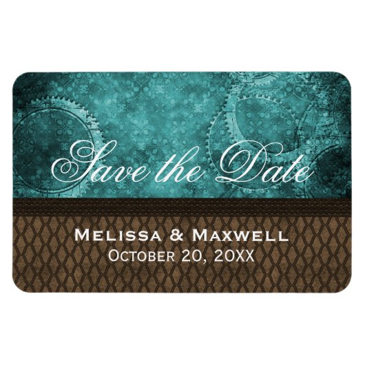 Metallgetriebe Save the Date Flexi Magnet, Aquamar Magnet (Horizontal)