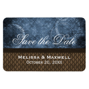 Metallgetriebe Save the Date Flexi Magnet, blau Magnet